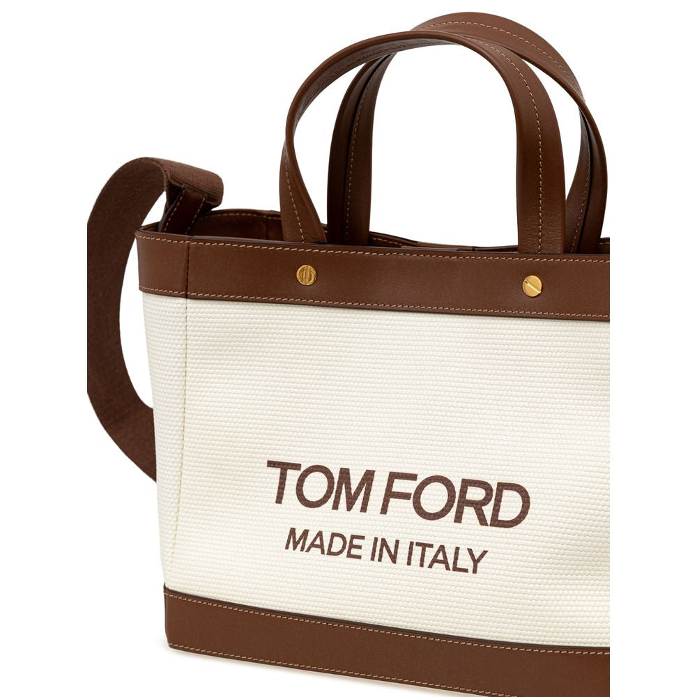 Tom Ford bej pamuklu tote çanta